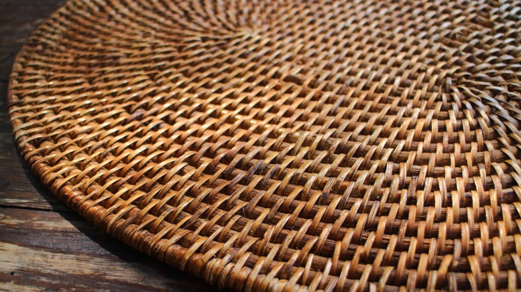 A round wood mat